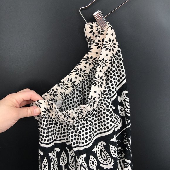 Labwanti wide leg boho festival indian goucho pant hippy black white elephant OS - Picture 9 of 9